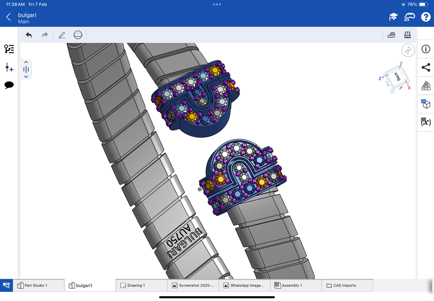 Bulgari serpenti bracelet CAD file 3DM file 3D model
