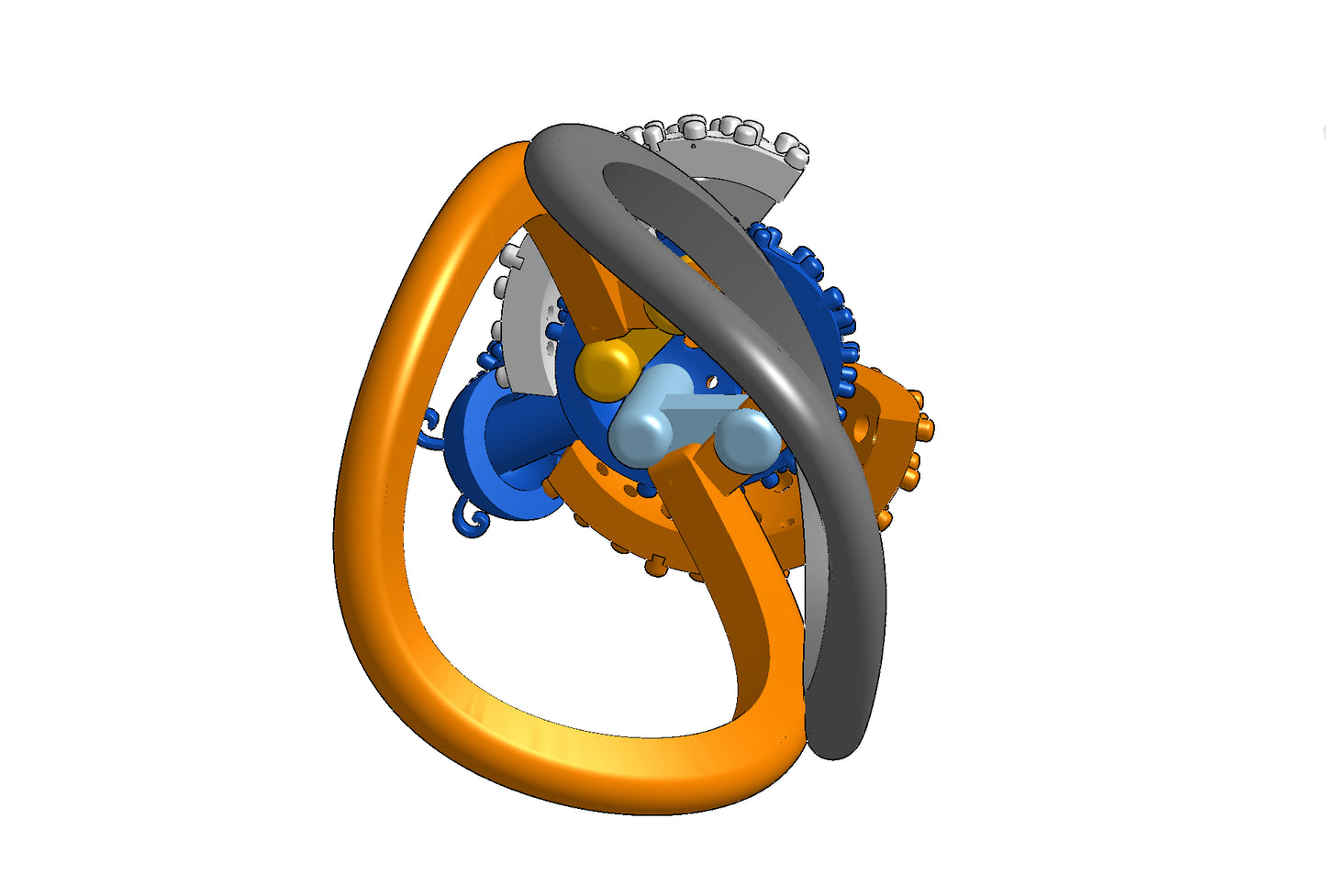 Wings opening and closing mechanism ring CAD file 3DM file