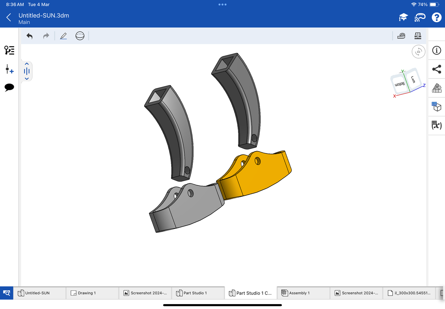 Cufflink mechanism CAD file 3DM file STL file