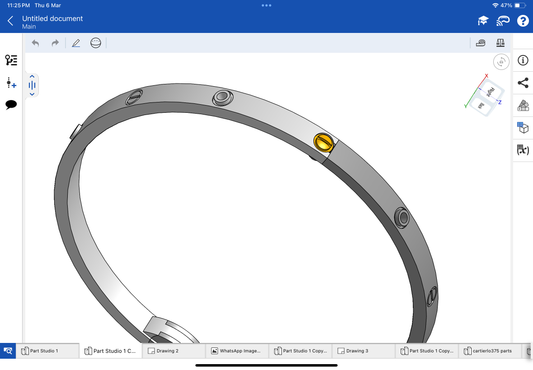 Cartier love bracelet narrow CAD file 3DM file