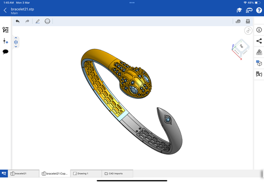 Bulgari serpenti bracelet CAD file 3DM file