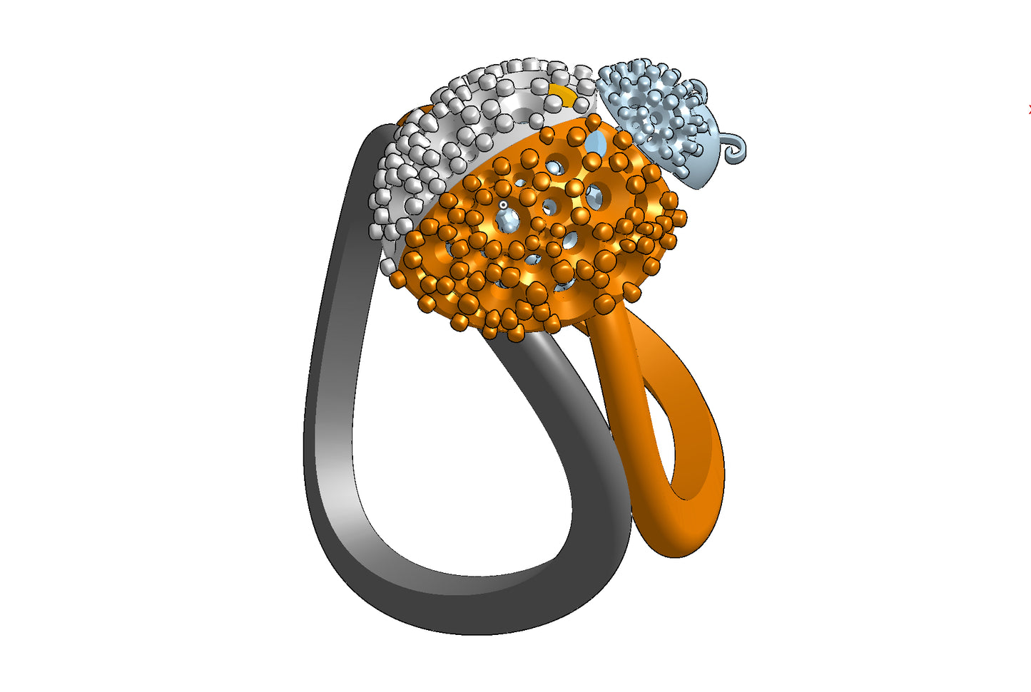 Wings opening and closing mechanism ring CAD file 3DM file