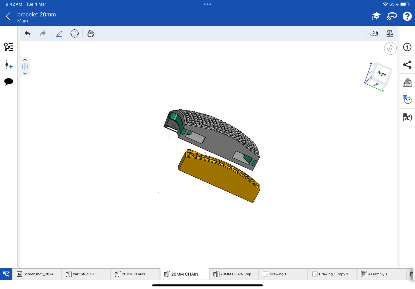 Lock with spring for bracelet CAD file 3DM file, STL file