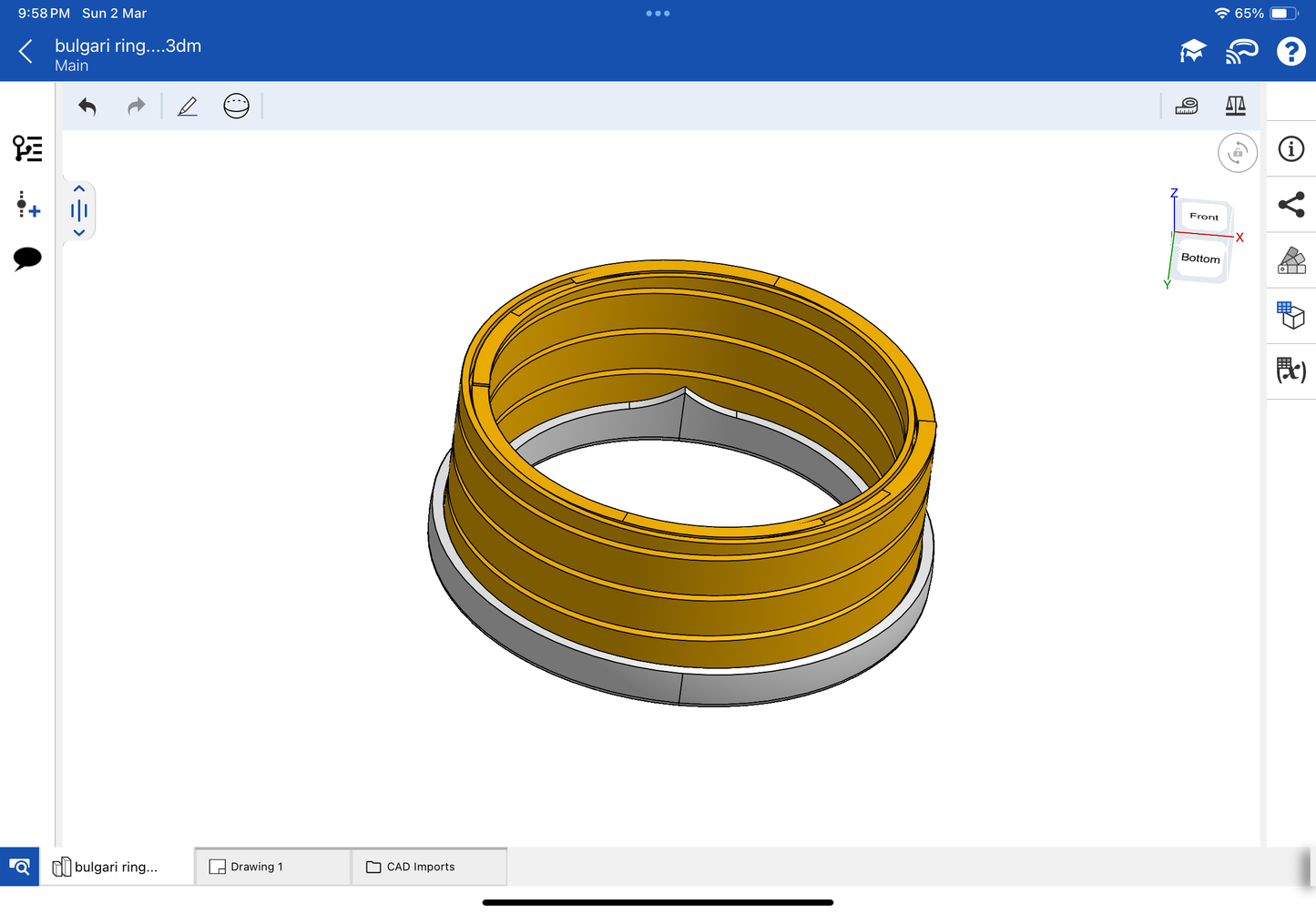 Bulgari B.zero1 ring CAD file 3DM file STL file
