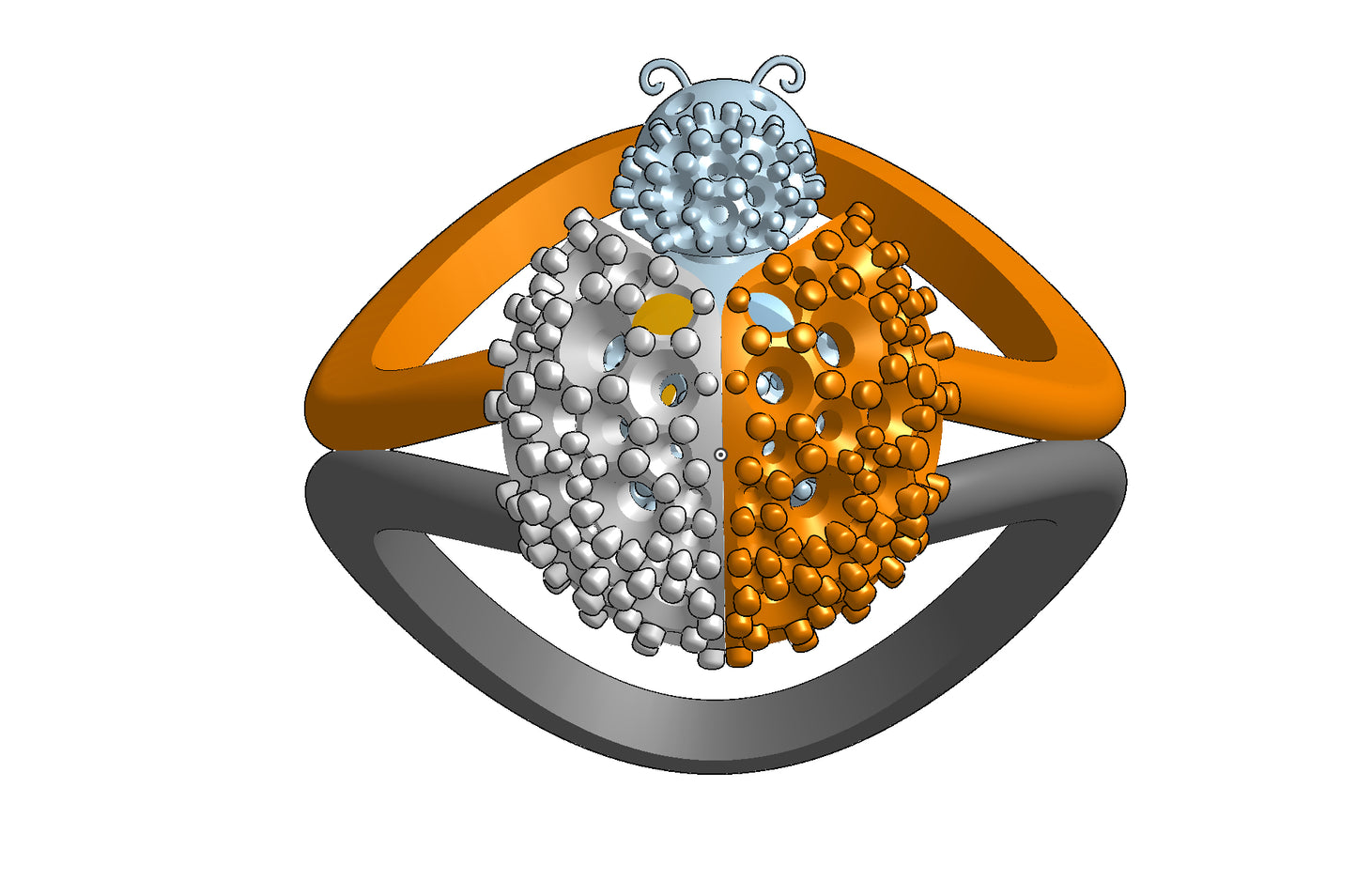 Wings opening and closing mechanism ring CAD file 3DM file