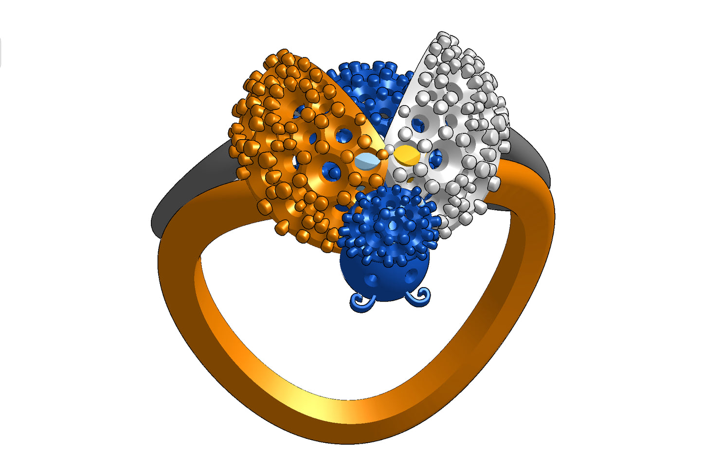 Wings opening and closing mechanism ring CAD file 3DM file
