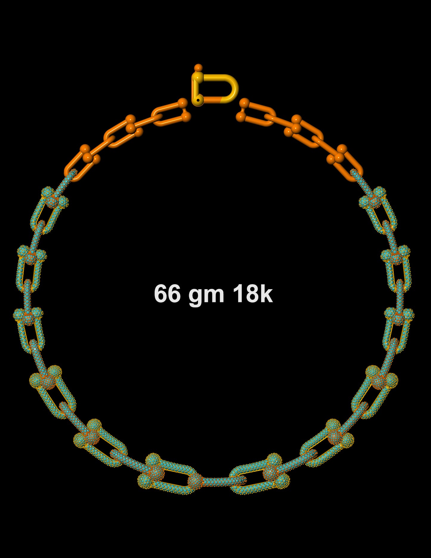 Tiffany Inspired Hardware Necklace CAD Bold Link Design