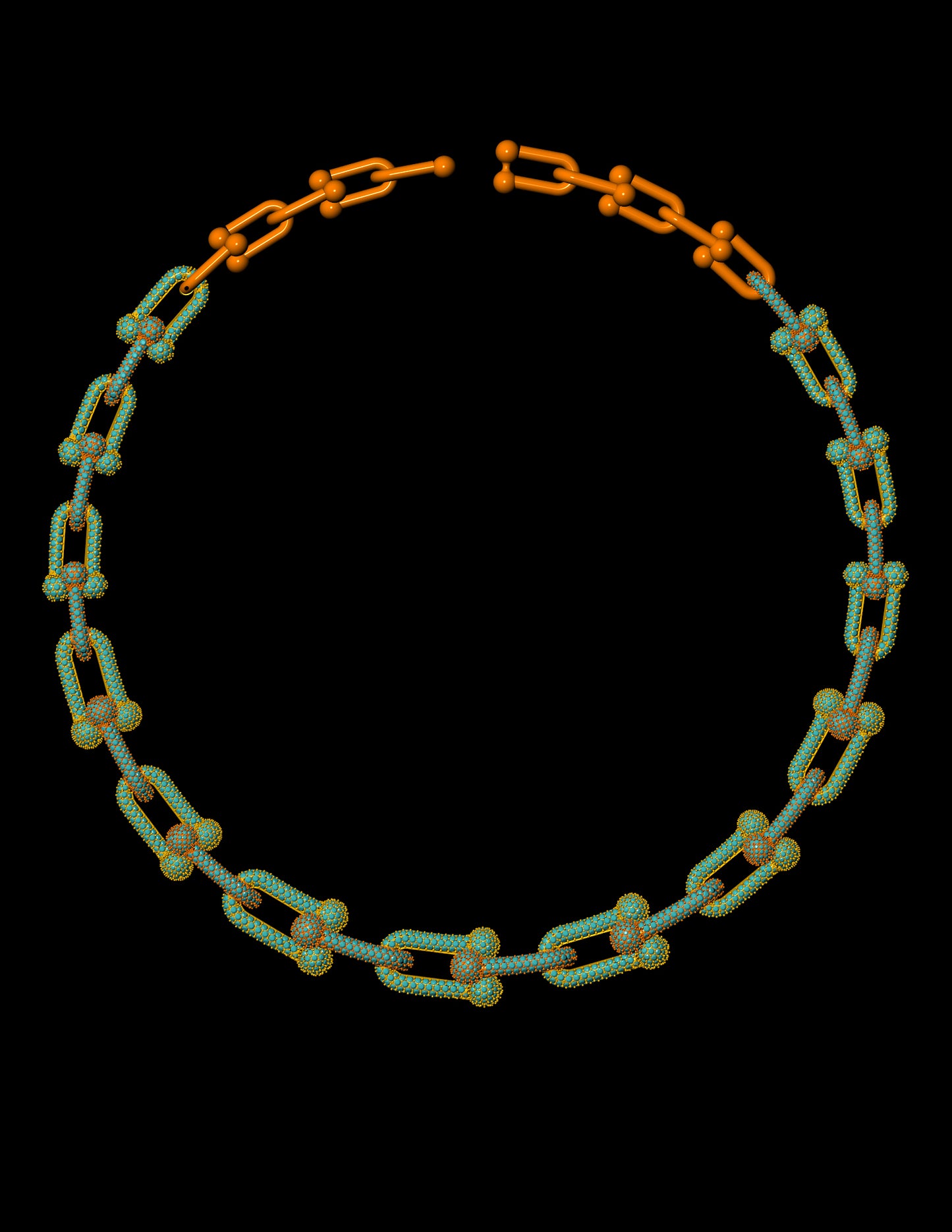 Tiffany Inspired Hardware Necklace CAD Bold Link Design