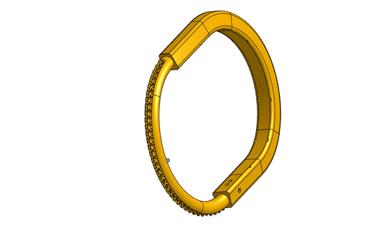 Tiffany lock bracelet one side plane, one side stone CAD FILE 3DM file