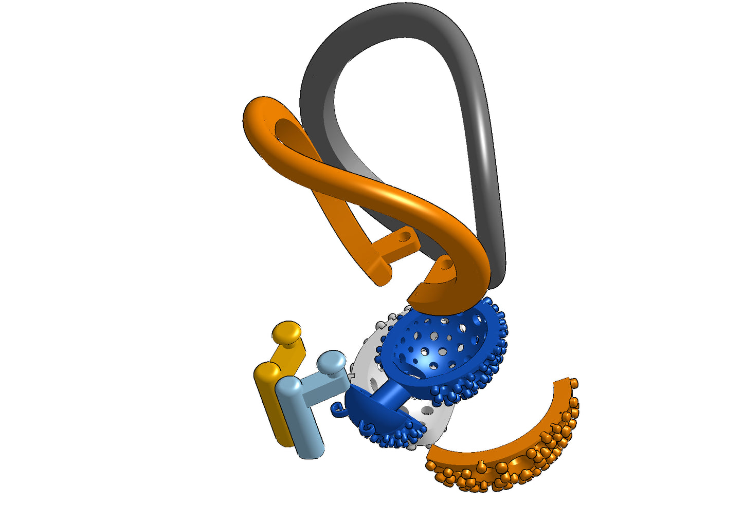 Wings opening and closing mechanism ring CAD file 3DM file