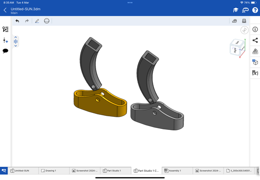 Cufflink mechanism CAD file 3DM file STL file