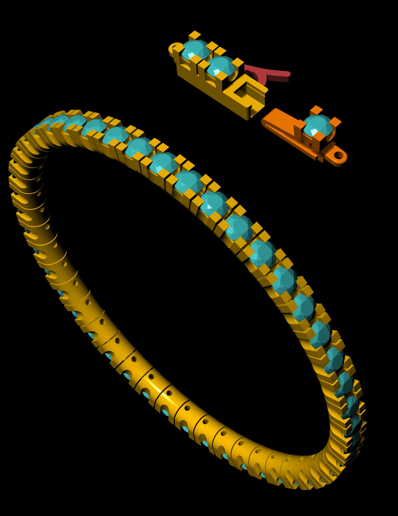 Diamond Tennis Bracelet CAD Design STL & 3DM Files – JewelryCrafto