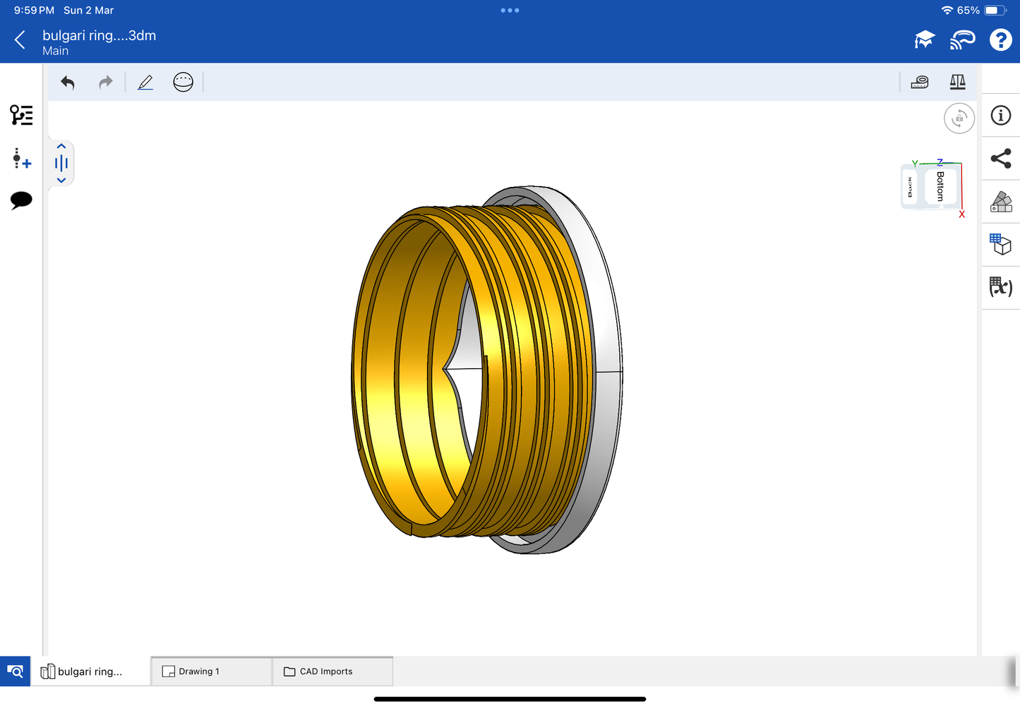 Bulgari B.zero1 ring CAD file 3DM file STL file