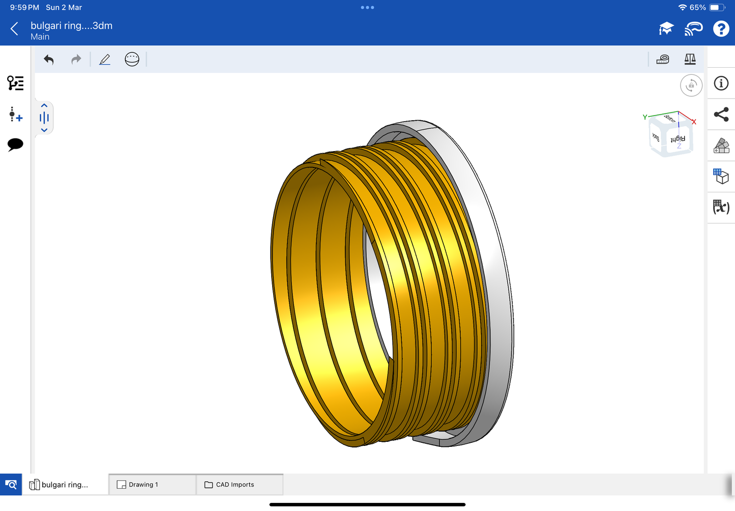 Bulgari B.zero1 ring CAD file 3DM file STL file