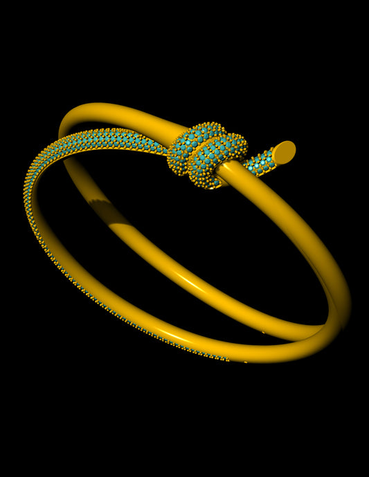 Tiffany knot bracelet pave with original lock mechanism, CAD file