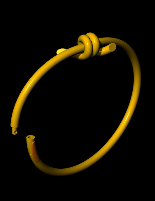 Tiffany knot wire bangle without stone with original lock mechanism CAD file 3dm
