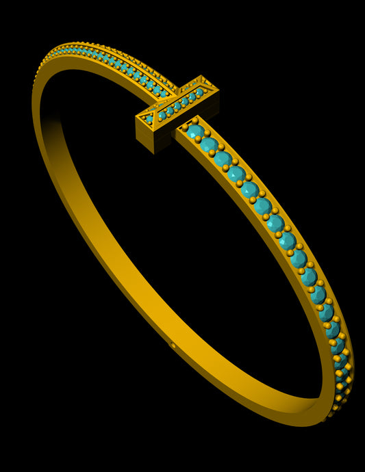 Tiffany T Narrow with Full Pavé Bracelet – Jewelry CAD Design File
