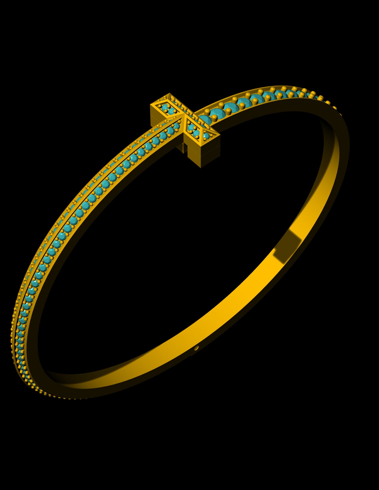 Tiffany T Narrow with Full Pavé Bracelet – Jewelry CAD Design File