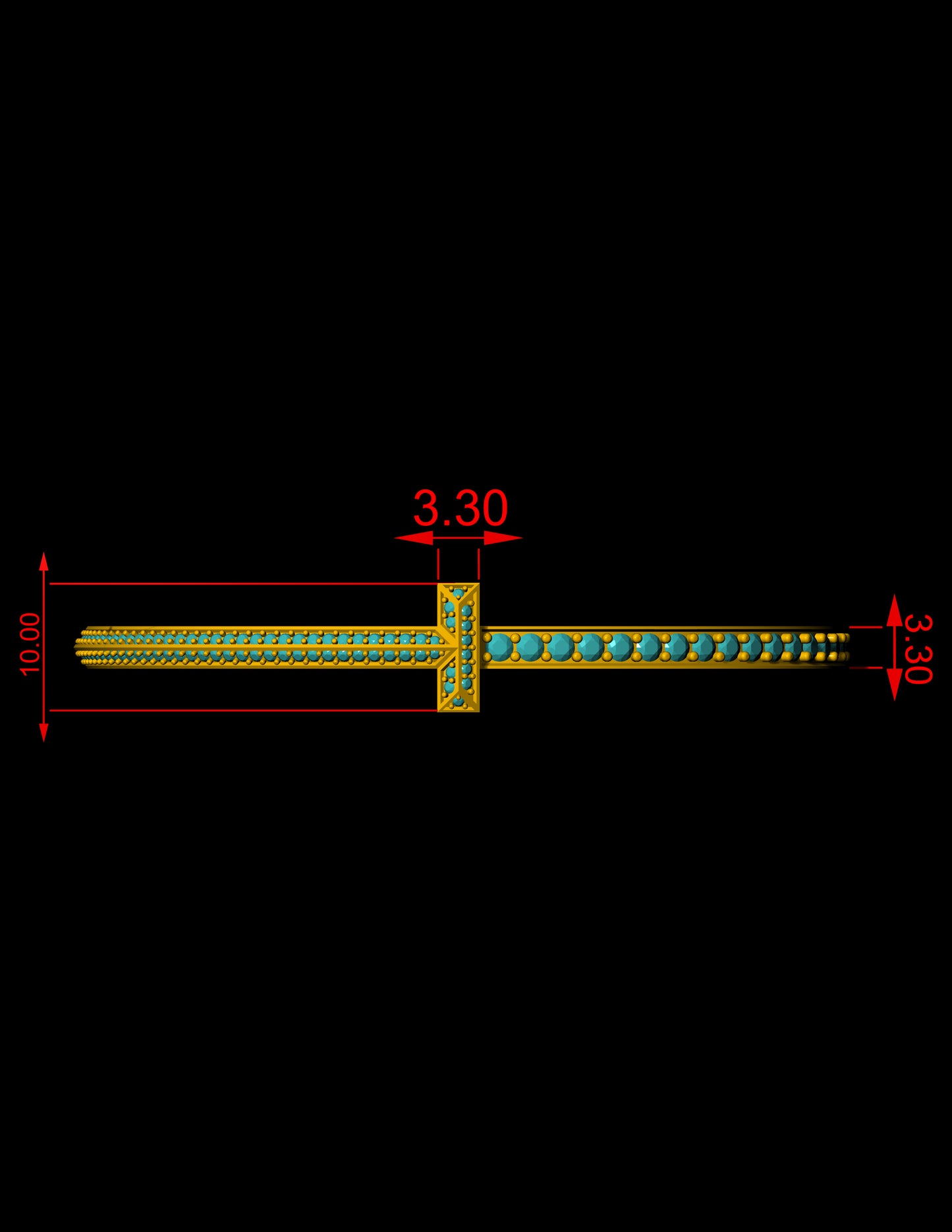 Tiffany T Narrow with Full Pavé Bracelet – Jewelry CAD Design File