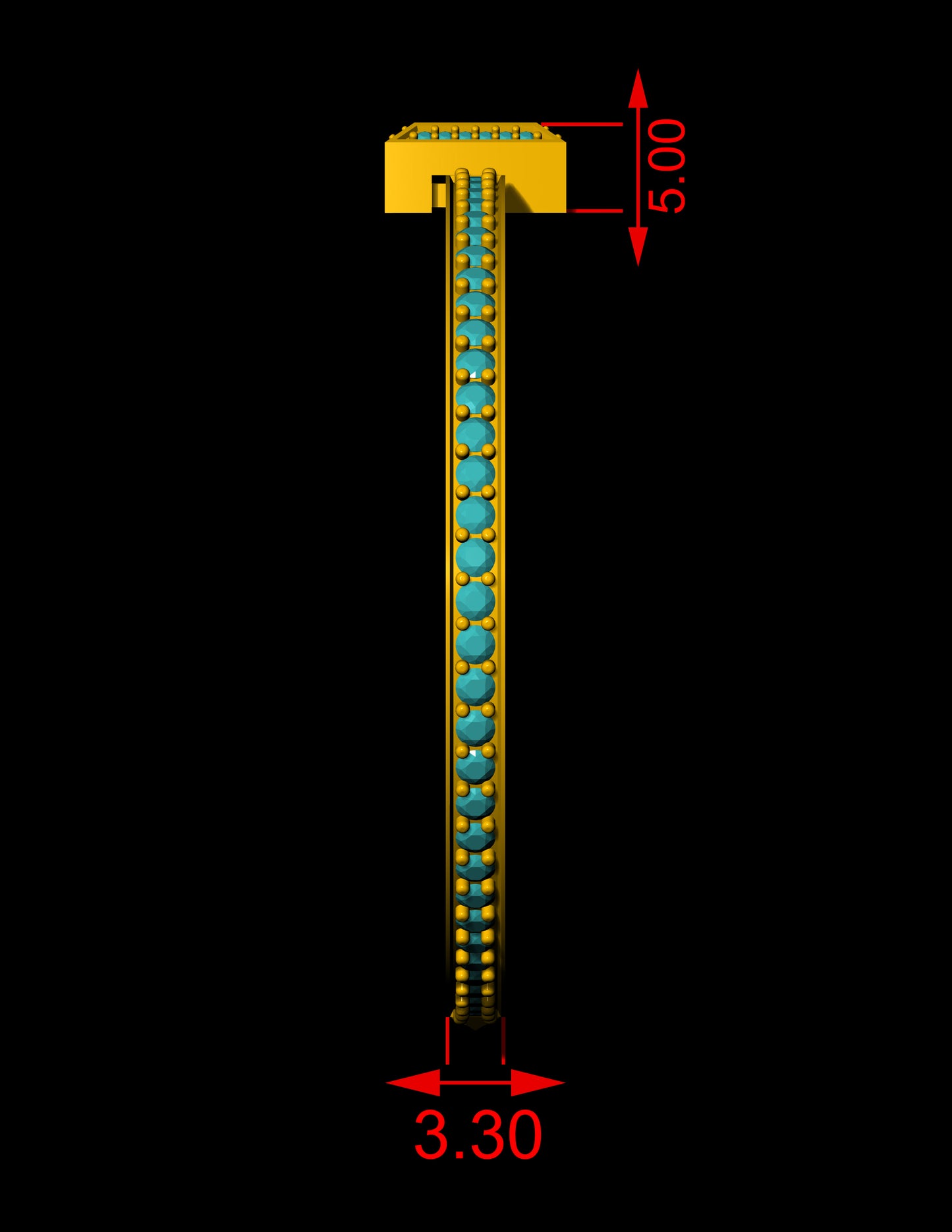 Tiffany T Narrow with Full Pavé Bracelet – Jewelry CAD Design File