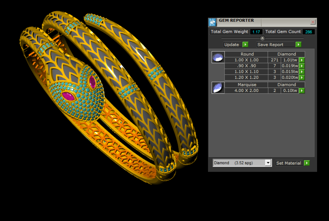 Serpentine Hinged Bracelet CAD Luxury Inspired Design