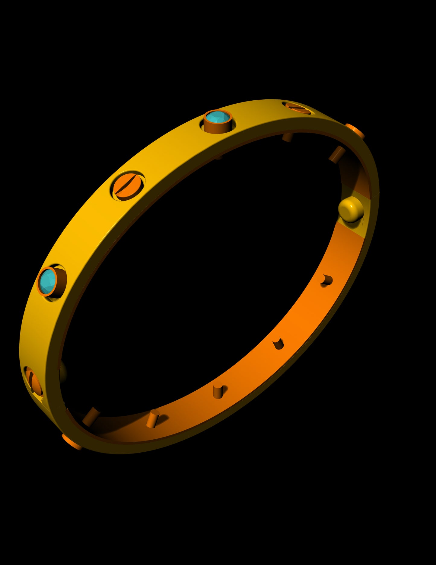 Cartier-Inspired Love Bracelet CAD 3mm Bezel Set STL 3dm