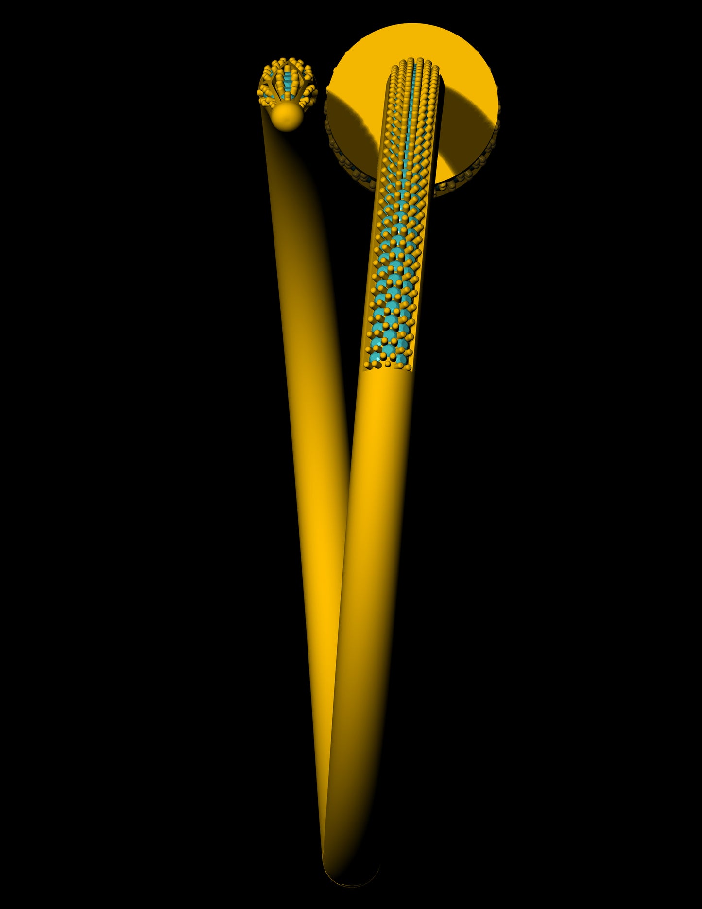 Cartier Style Nail Bracelet with Diamonds | 3D CAD File