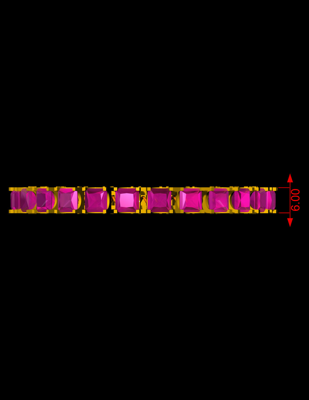 Princess Cut Spring Bracelet CAD File | Flexible Gold Bangle Design wi ...